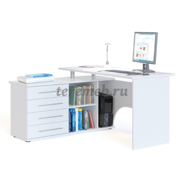 Стол компьютерный Сокол КСТ-109 (белый), цена 15000 руб. - фото товара, ракурс 2
