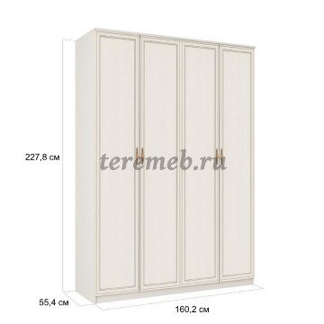 Шкаф 4-х дверный Габриэлла 06.39 (вудлайн кремовый/сандал белый), Артикул ШР-2726, Размеры (ДхГхВ): 1602 х 554 х 2278 мм