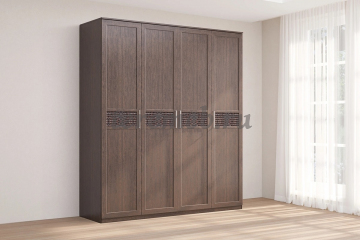 Шкаф 4-х дверный Кэт-4 (венге/кайман коричневый) - фото товара, ракурс 1