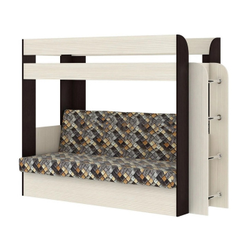 Кровать-диван Карамель 75 (анкор светлый/бодега тёмный/ткань ромб) - фото товара, ракурс 1