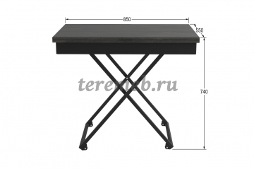 Стол-трансформер Андрэ Loft (интра), Материалы: ЛДСП; ПВХ; Металл; Пластик, Цвет опор: Чёрный, Цвет столешницы: Интра