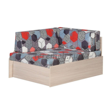 Тахта детская №1, Материалы: ЛДСП; ПВХ; ДВП; Дерево; ППУ; Синтепон; Ткань, Цвета каркаса: Ясень шимо светлый, Дуб сонома, Венге, Цвета обивки: По каталогу
