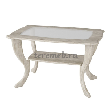 Стол журнальный Маэстро со стеклом СЖС-01 (дуб беленый), цена 7900 руб. - фото товара, ракурс 2