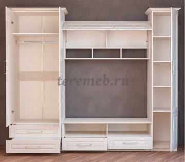 Стенка Аллегро-9 МДФ (гравировка) с карнизами, цена 43500 руб. - фото товара, ракурс 2