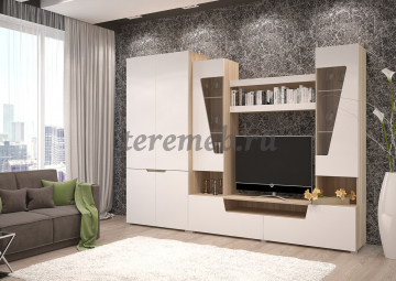 Стенка Анталия-2 со шкафом (дуб сонома/белый) - фото товара, ракурс 1