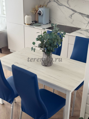 Обеденная группа: Стол Эльдо ЛДСП (120х70) + Стулья Айви (матовый хром), цена 9050 руб. - фото товара, ракурс 2