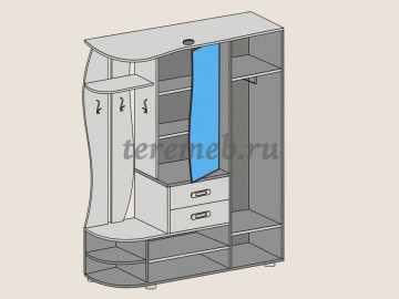 Прихожая Иннэс-1 вариант 1,6, Артикул 1038493, Размеры (ДхГхВ): 1600 х 420 х 2152 мм
