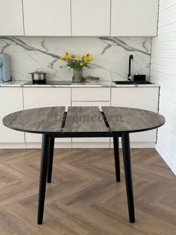 Стол обеденный раздвижной Универсальный круглый (чёрный/сосна пасадена), цена 6000 руб. - фото товара, ракурс 2