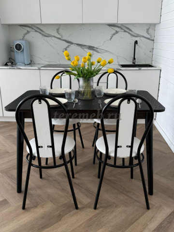 Обеденная группа: Стол Лофт (120х70) + Стулья Венский (чёрный), цена 8000 руб. - фото товара, ракурс 2