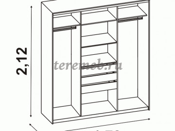 Шкаф-купе 012 Диал (венге/дуб белфорт), цена 23200 руб. - фото товара, ракурс 2