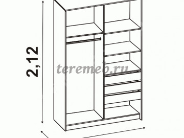 Шкаф-купе 011 Диал (венге/дуб белфорт), цена 20050 руб. - фото товара, ракурс 2
