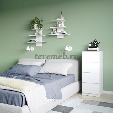 Полка навесная ПК-8 (белый шагрень), Материалы: ЛДСП; ПВХ, Цвет: Белый шагрень