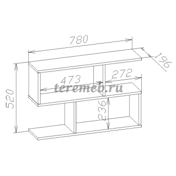 Полка навесная ПК-2 (венге), Материалы: ЛДСП; ПВХ, Цвет: Венге