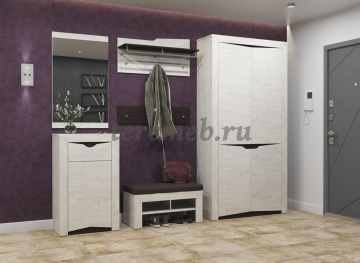 Тумба для обуви с банкеткой Лючия 33.21, Артикул ТДО-3061, Размеры (ДхГхВ): 892 х 380 х 432 мм