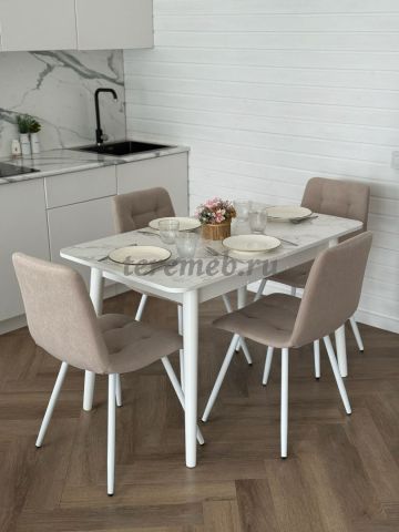 Обеденная группа: Стол раздвижной Универсальный (белый) + Стулья Дублин, 15500 руб. - фото товара, ракурс 2