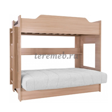 Кровать 2-х ярусная с диваном Боровичи (дуб сонома), цена 22450 руб. - фото товара, ракурс 2