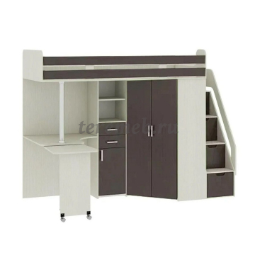 Кровать-чердак Карамель 77-03 (анкор светлый/бодега тёмный) - фото товара, ракурс 1