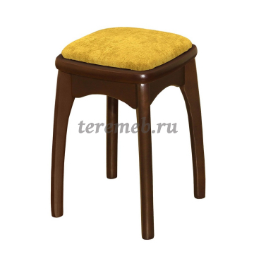 Табурет с ножкой бочонок Мягкий, Материалы: Дерево; ППУ; Ткань; Кожзам, Цвета каркаса: Снег, Лак, Вишня, Орех, Венге
 , Цвета обивки: Рогожка:, Бежевый, Шоколадный, Пепельный, Серый