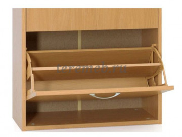 Тумба для обуви Комфорт К-4S с зеркалами, Артикул 1760179, Размеры (ДхГхВ): 604 х 225 х 1596 мм