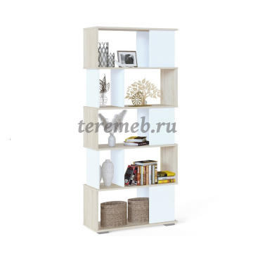 Стеллаж СТ-12 Сокол (дуб сонома/белый) - фото товара, ракурс 1