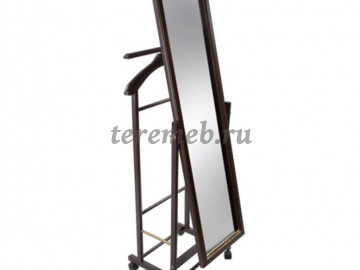 Вешалка костюмная с зеркалом Сиэтл WW, Материалы: Дерево; Металл, Цвет: Орех, Венге