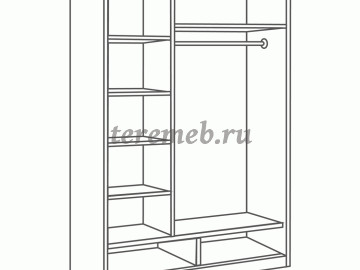 Шкаф-купе 009 Диал (венге/дуб белфорт), цена 21700 руб. - фото товара, ракурс 2