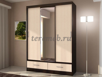 Шкаф-купе 009 Диал (венге/дуб белфорт) - фото товара, ракурс 1