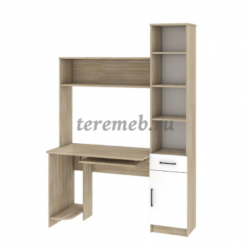 Стол компьютерный Интел-2 (дуб сонома/белый снег) - фото товара, ракурс 1