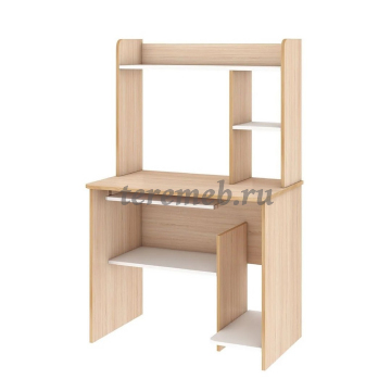 Стол компьютерный Интел-1 (дуб сонома/белый снег) - фото товара, ракурс 1