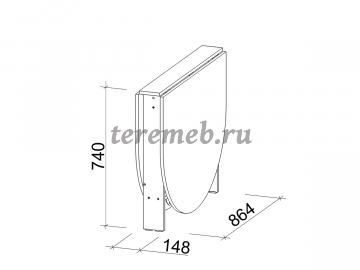 Стол-книжка СтК-12 (венге) - фото товара, ракурс 3