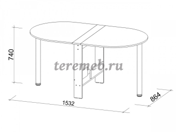 Стол-книжка СтК-12 (дуб молочный), Производитель: Джаз-мебель, Страна: Россия