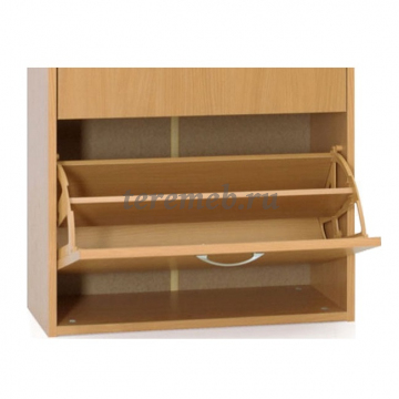 Тумба для обуви Комфорт К-5S с зеркалами, Артикул 1770179, Размеры (ДхГхВ): 604 х 225 х 1820 мм