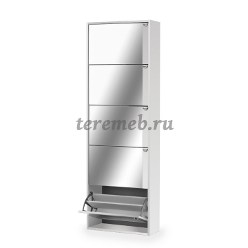 Тумба для обуви Комфорт К-5S с зеркалами, Материалы: ЛДСП; ПВХ; ДВП; Зеркало; Металл; Пластик, Цвет: Белый, Дуб сонома, Венге