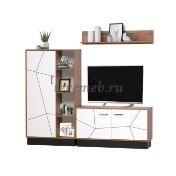 Стенка Гамма 3 (таксония/белый) - фото товара, ракурс 1