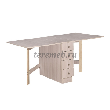 Стол-книжка с ящиками Элегия (ясень шимо светлый), Артикул С-3347, Размеры (ДхГхВ): в собранном виде:, 800 х 300 х 755 мм, в разобранном виде:, 1675 х 800 х 755 мм