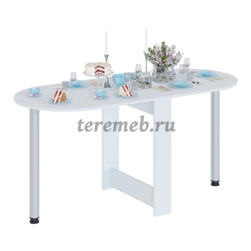 Стол-книжка СП-17 (белый), Артикул С-3348, Размеры (ДхГхВ): в сложенном виде:, 916 х 674 х 740 мм, в разложенном виде:, 1574 х 674 х 740 мм