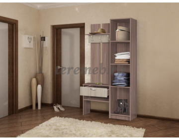 Прихожая Иннэс-3 (дуб крафт золотой/белый глянец), Артикул П-3372, Размеры (ДхГхВ): 950 х 375 х 1946 мм