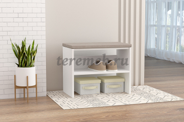 Тумба для обуви 600 Мягкая (белый) - фото товара, ракурс 1