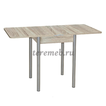 Стол обеденный раскладной Компакт 600х600 (металлик), Артикул Д-3407, Размеры (ДхГхВ): в сложенном виде:, 600 х 600 х 750 мм, в разложенном виде:, 1200 х 600 х 750 мм