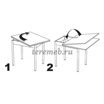 Стол обеденный раскладной Компакт 600х600 (металлик) - фото товара, ракурс 4