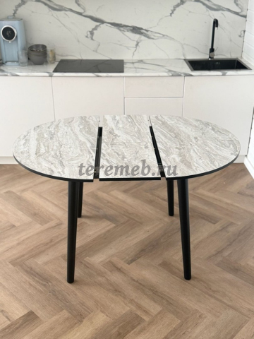 Обеденная группа: Стол раздвижной Универсальный круглый + Стулья Элион (чёрный), Производитель: Долорес, Страна: Россия