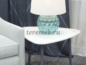 Стол журнальный Квинс (черный сатин / белый) - фото товара, ракурс 1