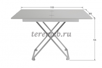 Стол-трансформер Андрэ Хром (белый), Производитель: Калифорния-мебель, Страна: Россия