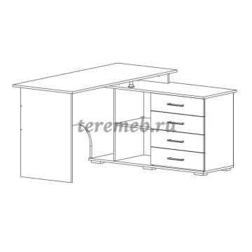 Стол компьютерный Интел-10 (бодега тёмный), цена 13700 руб. - фото товара, ракурс 2