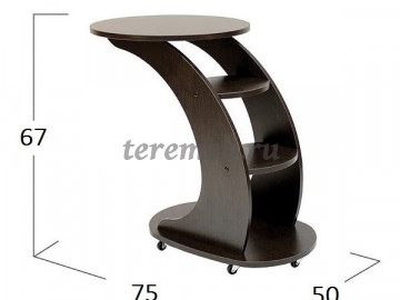 Подкатной столик Стелс, Материалы: ЛДСП; ПВХ; Пластик, Цвет: Дуб молочный, Орех, Венге