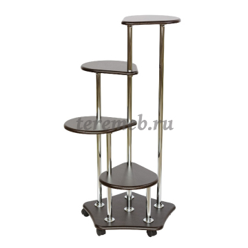 Подставка для цветов Четверочка, Материалы: МДФ; Металл; Пластик, Цвет: Дуб жемчужный, Орех, Венге