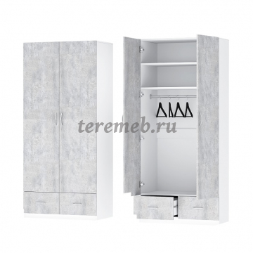 Детская Бриз ЛДСП вариант 5 (белый/цемент светлый), Производитель: Диал, Страна: Россия