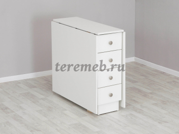 Стол-книжка с ящиками Элегия (белый жемчуг), Артикул С-3639, Размеры (ДхГхВ): в сложенном виде:, 800 х 300 х 755 мм, в разложенном виде:, 1675 х 800 х 755 мм