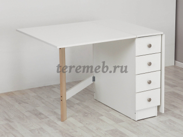 Стол-книжка с ящиками Элегия (белый жемчуг), цена 11050 руб. - фото товара, ракурс 2