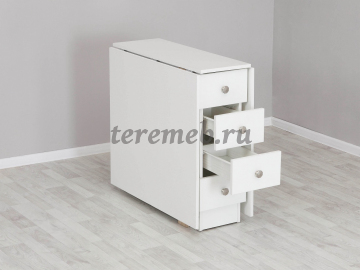 Стол-книжка с ящиками Элегия (белый жемчуг), Материалы: ЛДСП; ПВХ; ДВП; Металл, Цвет: Белый жемчуг